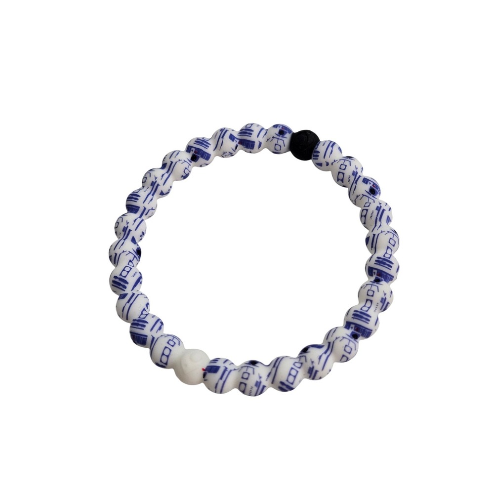 Lokai Unisex Star Wars R2-D2 Beaded Silicone Bracelet White Blue Size Large